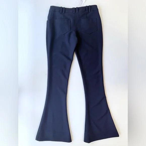 NWT Balmain Wool Twill Navy Blue Flare Trousers Size 34 FR 2 US